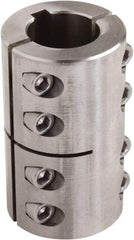 Climax Metal Products - 7/8" Inside x 1-5/8" Outside Diam, Two Piece Rigid Coupling with Keyway - 2-1/2" Long x 3/16" Keyway Width x 3/32" Keyway Depth - Strong Tooling