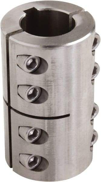 Climax Metal Products - 3/4" Inside x 1-1/2" Outside Diam, Two Piece Rigid Coupling with Keyway - 2-1/4" Long x 3/16" Keyway Width x 3/32" Keyway Depth - Strong Tooling