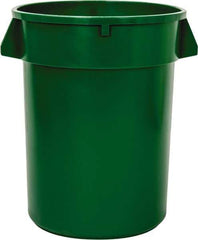 PRO-SOURCE - 32 Gal Green Round Trash Can - Polyethylene - Strong Tooling