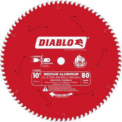 Freud - 10" Diam, 5/8" Arbor Hole Diam, 80 Tooth Wet & Dry Cut Saw Blade - Carbide-Tipped, Burr-Free Action, Standard Round Arbor - Strong Tooling