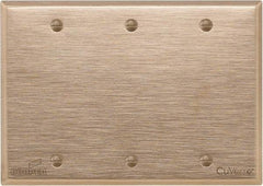 Cooper Wiring Devices - 3 Gang, 4-1/2 Inch Long, Standard Blank Wall Plate - Blank, Rose, Antimicrobial Copper - Strong Tooling