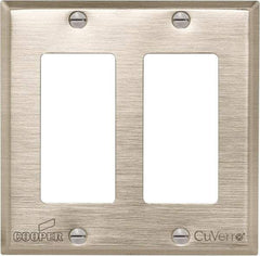 Cooper Wiring Devices - 2 Gang, 4-1/2 Inch Long, Standard Switch Plate - Decorator Switch, White Bronze, Antimicrobial Copper - Strong Tooling