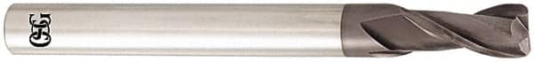 OSG - 1", 2 Flute, Single End, Solid Carbide, 1/8" Corner Radius End Mill - 4" OAL, 35° Helix, Right Hand Flute, 1-1/2" LOC, Right Hand Cut - Strong Tooling