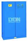 Acid Storage Cabinet - #5544 - 43 x 18 x 65" - 45 Gallon - w/2 shelves, three poly trays, 2-door manual close - Blue Only - Strong Tooling