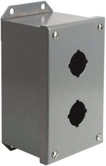 Square D - 2 Hole, 30mm Hole Diameter, Steel Pushbutton Switch Enclosure - 4-3/4 Inch High x 4.17 Inch Wide x 3.62 Inch Deep, 1, 3, 14 NEMA Rated - Strong Tooling