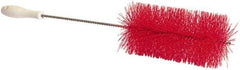 PRO-SOURCE - 1" Bristle Length, Plastic Food Service Brush - 6-1/2" Long x 2" Wide Head, 21" OAL, Red, Wire Block - Strong Tooling