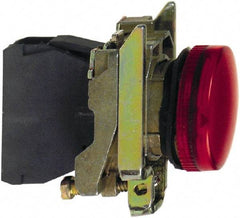 Square D - 24 VAC/VDC Red Lens LED Indicating Light - Round Lens, Screw Clamp Connector, 46.5mm OAL x 30mm Wide, Shock Resistant, Vibration Resistant - Strong Tooling