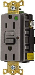 Hubbell Wiring Device-Kellems - 1 Phase, 5-15R NEMA, 125 VAC, 15 Amp, Self Grounding, GFCI Receptacle - 2 Pole, Back and Side Wiring, Hospital Grade - Strong Tooling