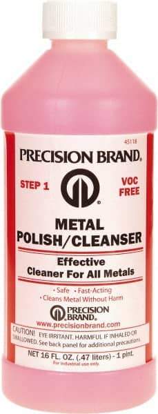 Precision Brand - 1 Pint Bottle Metal Polish and Cleanser - 1 Pint Metal Polish and Cleanser - Strong Tooling