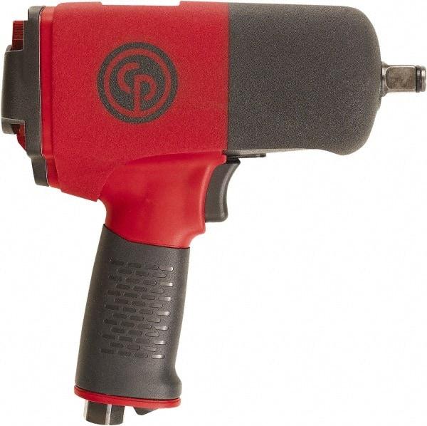 Chicago Pneumatic - 1/2" Drive, 9,000 RPM, 701 Ft/Lb Torque Impact Wrench - Pistol Grip Handle, 25.4 CFM, 90 psi, 1/4" NPT Inlet - Strong Tooling