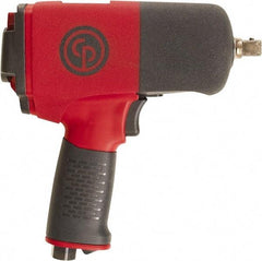 Chicago Pneumatic - 1/2" Drive, 9,000 RPM, 701 Ft/Lb Torque Impact Wrench - Pistol Grip Handle, 25.4 CFM, 90 psi, 1/4" NPT Inlet - Strong Tooling