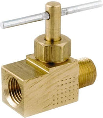 ANDERSON METALS - 1/4" Pipe, Inline Metal Seat Needle Valve - Brass Seal, MIP x FIP Ends, Lead Free Brass Valve, 150 Max psi - Strong Tooling