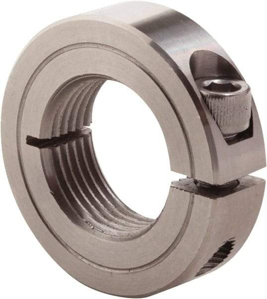 Climax Metal Products - 7/16-14 Thread, Stainless Steel, One Piece Threaded Shaft Collar - 15/16" Outside Diam, 11/32" Wide - Strong Tooling