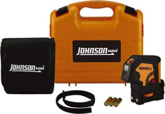 Johnson Level & Tool - 2 Beam 100' (Interior) Max Range Self Leveling Dot Laser Level - Red Beam, 1/8" at 50' Accuracy, 9-1/2" Long x 1" Wide x 2-1/4" High, Battery Included - Strong Tooling