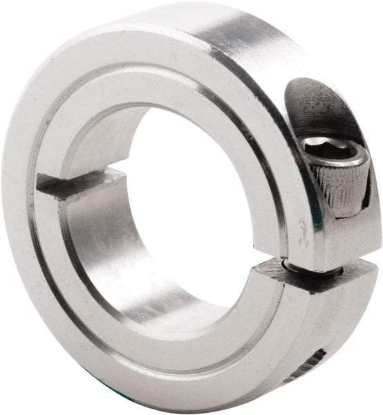 Climax Metal Products - 9/16" Bore, Steel, One Piece Clamp Collar - 1-5/16" Outside Diam, 7/16" Wide - Strong Tooling