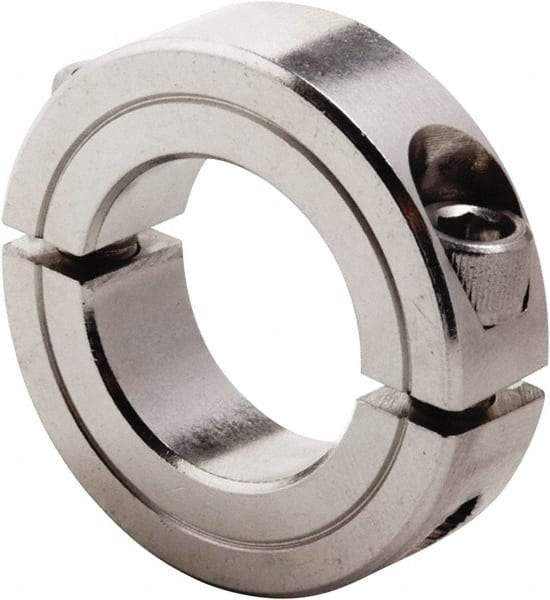 Climax Metal Products - 5-1/2" Bore, Stainless Steel, Two Piece Clamp Collar - 6-3/4" Outside Diam, 7/8" Wide - Strong Tooling