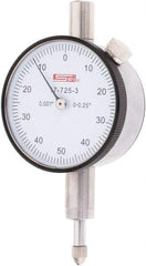 SPI - 1/4" Range, 0-50-0 Dial Reading, 0.001" Graduation Dial Drop Indicator - 1.61" Dial, 0.1" Range per Revolution - Strong Tooling