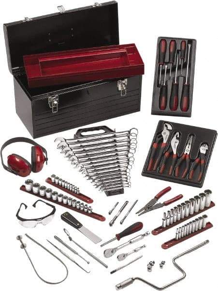 GearWrench - 89 Piece 1/4 & 3/8" Drive Aviation Tool Set - Comes in Steel Tote Box - Strong Tooling