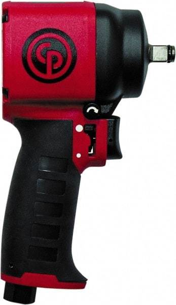 Chicago Pneumatic - 3/8" Drive, 9,000 RPM, 470 Ft/Lb Torque Impact Wrench/Ratchet - Pistol Grip Handle, 1,400 IPM, 17 CFM, 90 psi, 1/4" NPT Inlet - Strong Tooling