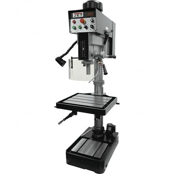 Jet - 10-7/16" Swing, Variable Speed Pulley Drill Press - Variable Speed, 2 hp, Single Phase - Strong Tooling