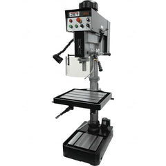 Jet - 10-7/16" Swing, Variable Speed Pulley Drill Press - Variable Speed, 2 hp, Single Phase - Strong Tooling