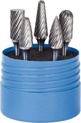 SGS Pro - 5 Piece, 1/4" Shank Burr Set - Tungsten Carbide, Multiple Head Shape - Strong Tooling