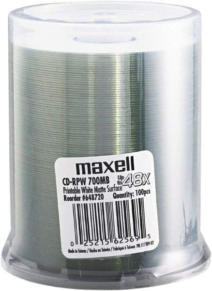 Maxell - Matte White CD-R Discs - Use with CD, DVD - Strong Tooling