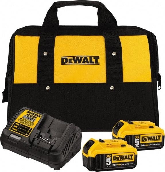 DeWALT - 20 Volt, 2 Battery Lithium-Ion Power Tool Charger - 1 hr to Charge, AC Wall Outlet Power Source, Batteries Included - Strong Tooling