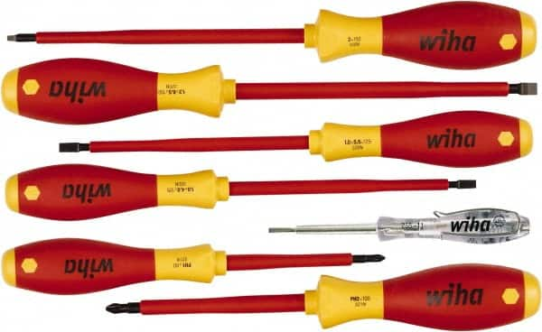 Wiha - 7 Piece Phillips, Slotted & Square Screwdriver Set - Comes in Box - Strong Tooling