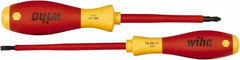 Wiha - 2 Piece Insulated Slotted & Phillips Screwdriver Set - Comes in Vinyl Pouch - Strong Tooling