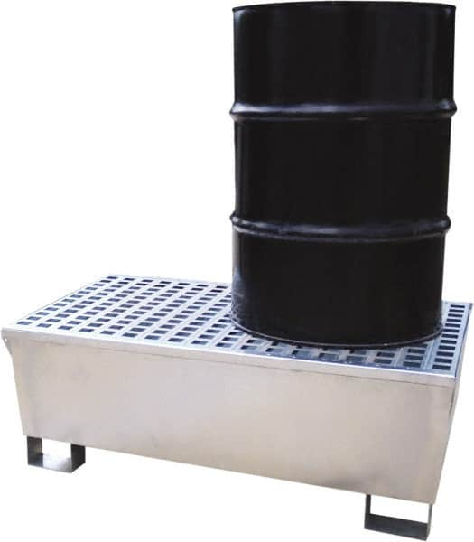 UltraTech - 68 Gal Sump, 2,575 Lb Capacity, 2 Drum, Galvanized Steel Spill Deck or Pallet - 47-1/4" Long x 31-1/2" Wide x 18" High - Strong Tooling