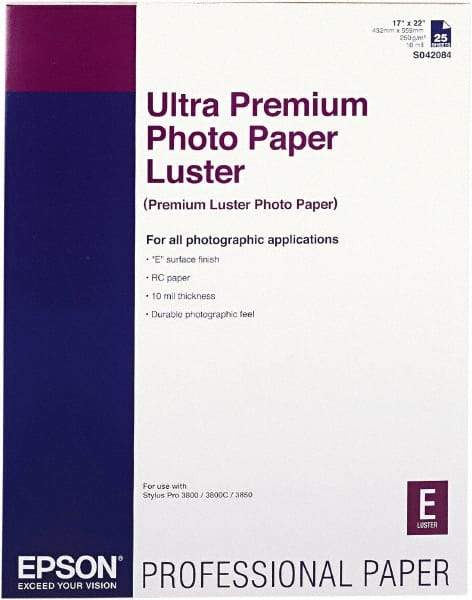 Epson - 17" x 22" White Photo Paper - Use with Inkjet Printers - Strong Tooling