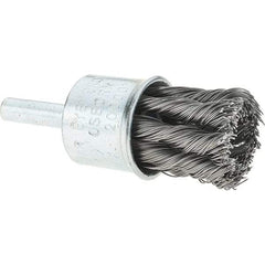 Osborn - 3/4" Brush Diam, Knotted, End Brush - 1/4" Diam Shank, 20,000 Max RPM - Strong Tooling