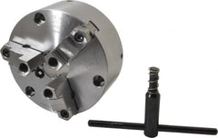 Buck Chuck Company - 3 Jaws, 6" Diam, Self Centering Manual Lathe Chuck - Front Mount, Adjustable, Reversible, 4,600 Max RPM, 1.78" Through Hole Diam, Forged Steel - Strong Tooling