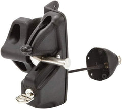 D&D Technologies - 4.410" Bar Latch Length, 2-1/4" High, Polymer Adjustable Gate Latch - Black Finish, 2.83" Bar Latch Projection, 1/2" Hole Diam - Strong Tooling