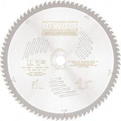 DeWALT - 12" Diam, 1" Arbor Hole Diam, 80 Tooth Wet & Dry Cut Saw Blade - High Speed Steel, Crosscut Action, Standard Round Arbor - Strong Tooling