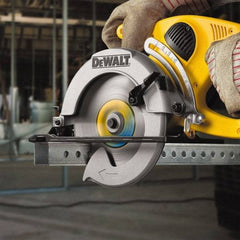 DeWALT - 7-1/4" Diam, 5/8" Arbor Hole Diam, 48 Tooth Wet & Dry Cut Saw Blade - High Speed Steel, Crosscut Action, Standard Round Arbor - Strong Tooling