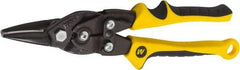 Wiss - 1-3/8" Length of Cut, Straight Pattern Aviation Snip - 10-1/4" OAL, Nonslip Grip Handle, 18 AWG Steel Capacity - Strong Tooling