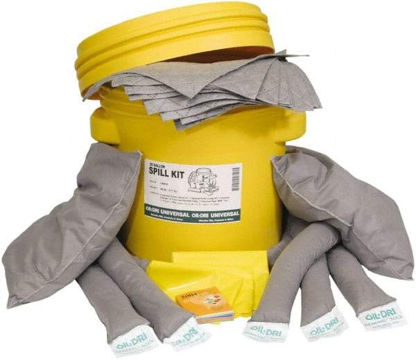 Oil-Dri - 20 Gal Capacity Universal Spill Kit - 20 Gal Plastic Overpack Container - Strong Tooling