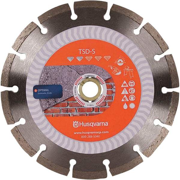 Husqvarna - 4" Diam, 5/8 & 7/8" Arbor Hole Diam, Continuous Edge Tooth Wet & Dry Cut Saw Blade - Diamond-Tipped, Fast Cutting Action, Standard Round Arbor - Strong Tooling