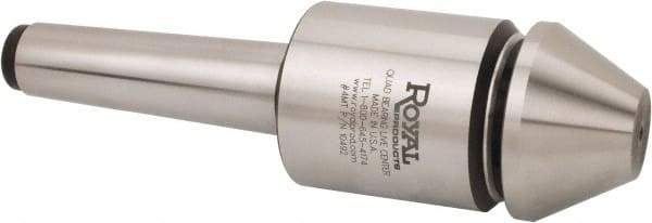 Royal Products - MT4 Morse Taper, 2.45" Head Diam Live Center - 5,000 Max RPM, 2.78" Head Length, 2-1/2" Point Diam, 1.58" Point Len, 1,905 Lb Max Workpc, Bull Nose Point - Strong Tooling