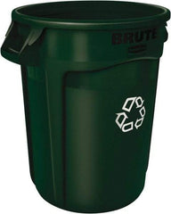 Rubbermaid - 44 Gal Green Round Trash Can - Polyethylene - Strong Tooling