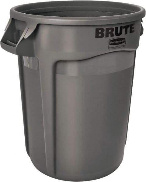 Rubbermaid - 20 Gal Gray Round Trash Can - Polyethylene, 22.91" High - Strong Tooling