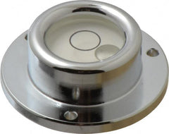 Geier & Bluhm, Inc. - 1-3/4 Inch Base Diameter x 0.63 Inch Overall Height, 1 Circle, Brass Bull's Eye Circular Level - 0.315 Inch Vial Diameter, 13/16 Inch Inner Diameter, 0.12 Inch Mounting Hole Diameter, 0.1 Inch Sensitivity, -40 to 160°F - Strong Tooling