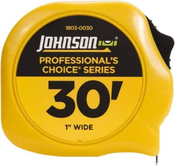 Johnson Level & Tool - 30' x 1" Tape Measure - 1/16" Graduation, Inch Graduation Style - Strong Tooling