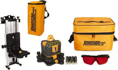 Johnson Level & Tool - 800' (Exterior) Measuring Range, 1/4" at 100' Accuracy, Manual-Leveling Rotary Laser - 150 to 300 RPM, 2 Beams, AA Battery Included - Strong Tooling