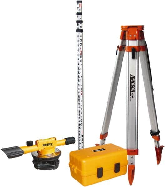 Johnson Level & Tool - 22x Magnification, 4 to 200 Ft. Measuring Range, Builder's Level Optical Level Kit - Accuracy 3/16 Inch at 100 Ft., Kit Includes Tripod, 13 Grade Rod, Hard Shell Carrying Case - Strong Tooling