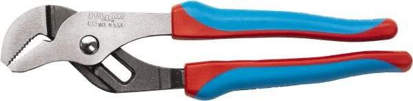 Channellock - 9-7/16" OAL, 1-1/2" Max Capacity, 1mm Jaw Length x 0.47" Jaw Width, 5 Position Tongue & Groove Pliers - Straight Straight Jaws, Straight Head, Plastisol Handles - Strong Tooling