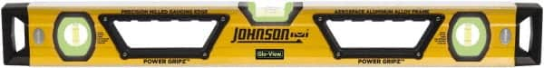 Johnson Level & Tool - Magnetic 78" Long 3 Vial Box Beam Level - Aluminum, Yellow, 2 Plumb & 1 Level Vials - Strong Tooling