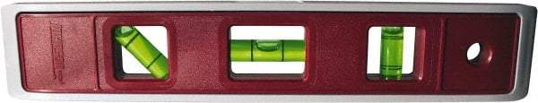 Johnson Level & Tool - 9" Long 3 Vial Torpedo Level - ABS Plastic, Orange, 1 Plumb, 1 Level & 1 45° Vials - Strong Tooling